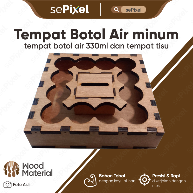 tempat keranjang botol air minum 330ml dan tempat tisu untuk ruang tamu &amp; kantor