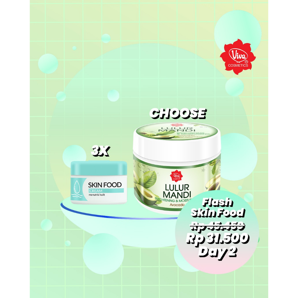 Paket 1 Viva Lulur Mandi, 3 Viva Skin food 30 gr