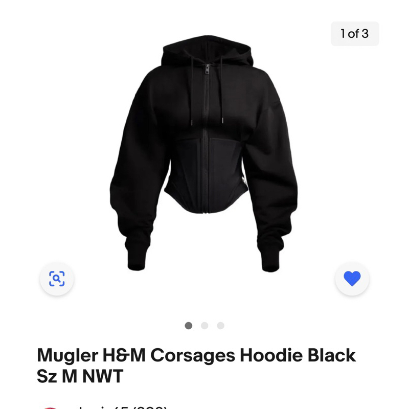 Mugler H&M corsages hoodieblack sold out everywhere