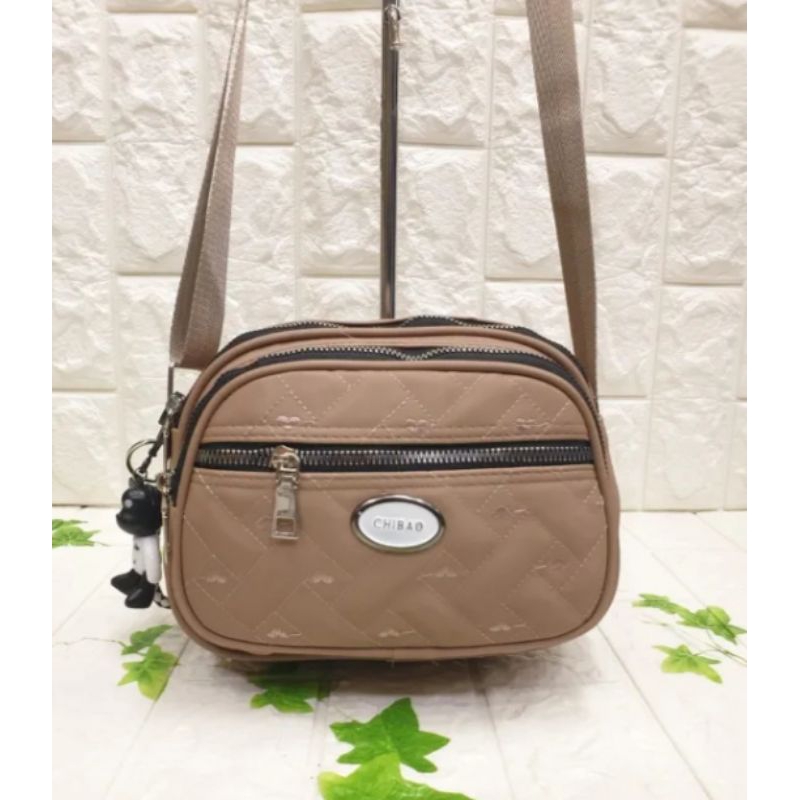 Tas slempang chbao wanita terlais 3 ruang/tas slempang wanita/tas slempang bahu wanita