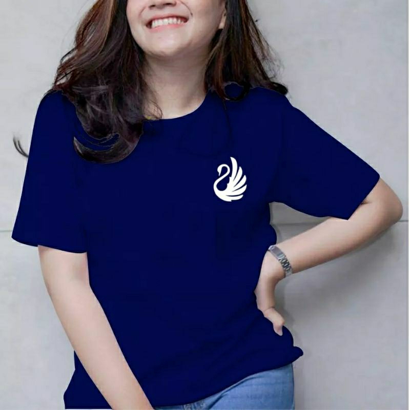 Kaos Oblong wanita logo Swan angsa cute