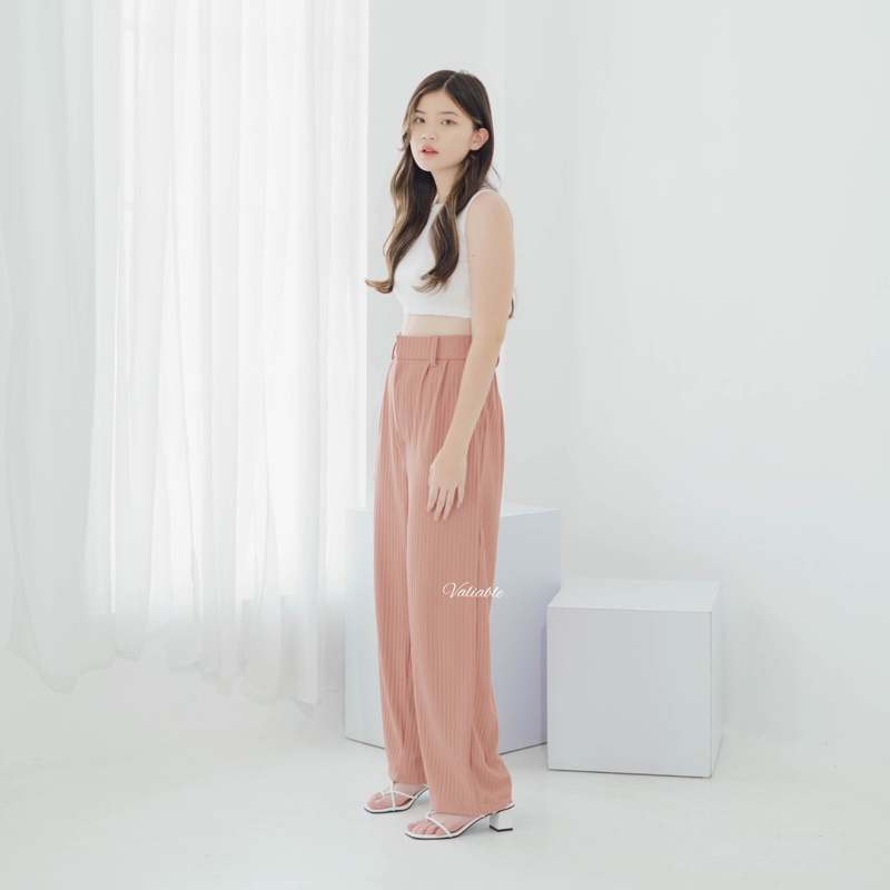 (M-XXL) Heejin Highwaist Knit Pants Valiable