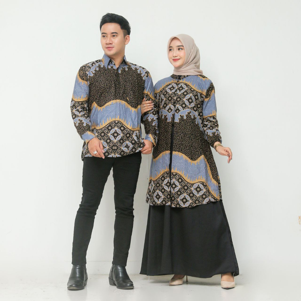 Gamis batik couple gamis batik terbaru gamis batik kombinasi batik sarimbit batik wanita