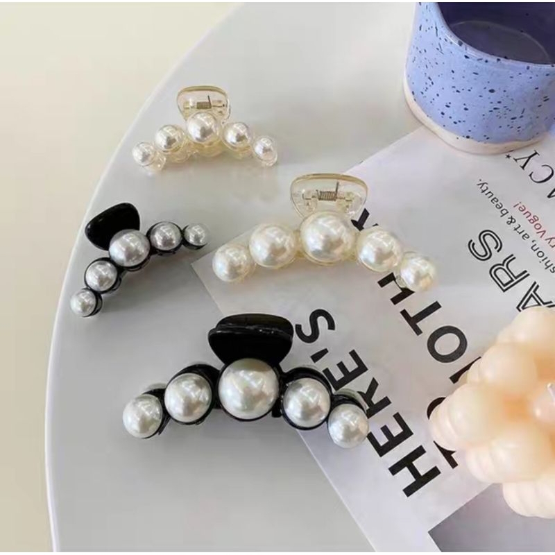 Jepit Rambut Salon Mutiara Impor PREMIUM 10cm JUMBO Jedai Korea Mutiara Jumbo Pearl Hair Claws