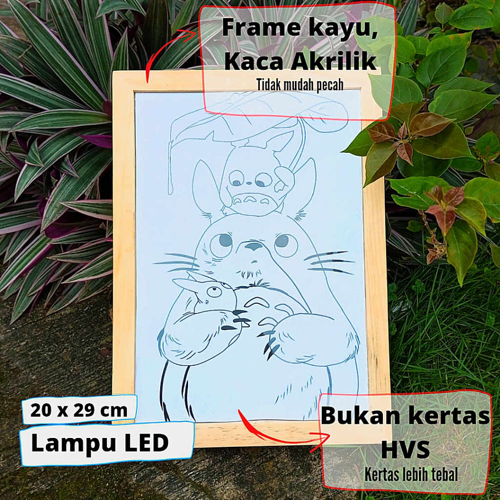 Pajangan, dekorasi rumah. Light painting (Anime my neighbor Totoro)