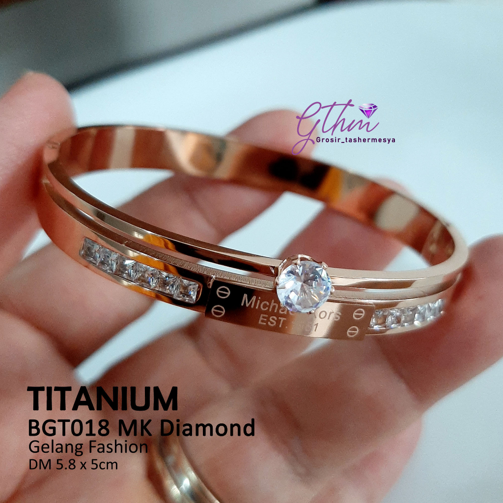 Gelang Titanium Branded Solitaire Anti Karat Perhiasan Import Premium BGT018 GTHM