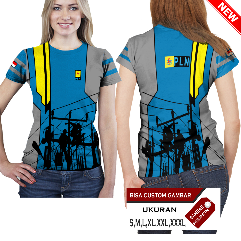 Baju Kaos Pln Listrik Pintar Pakaian Sragam Wanita Printing