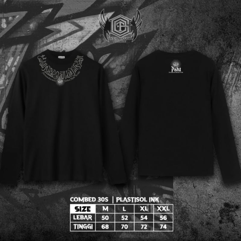 KAOS TERATE KALIGRAFI LENGAN PANJANG // KAOS TERATE ARAB LENGAN PANJANG // KAOS PSHT LENGAN PANJANG 