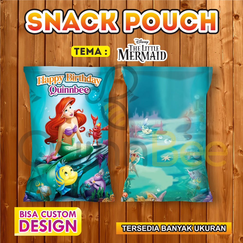 

Snack Pouch Jumbo|Pouch Ultah|Kemasan Snack Ulang Tahun|Birthday Snack Pouch (Gratis Design) - ARIEL-LITTLE MERMAID-DISNEY-PRINCESS