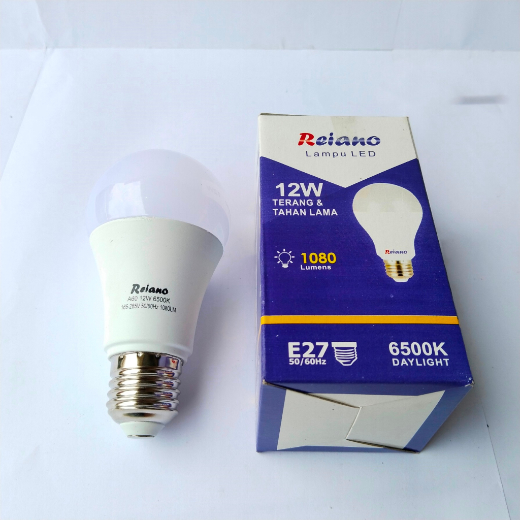 Lampu LED REIANO 12 watt Bohlam LED Rumah 12W Cahaya Putih Terang Murah Bagus