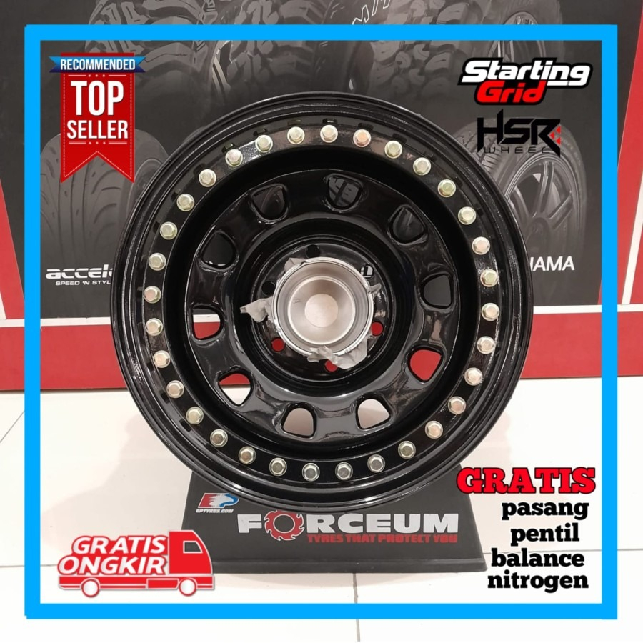 velg R15 Kaleng beadlock buat mobil fortuner, colorado, strada, pajero sport ring 15  - Pelek besi d