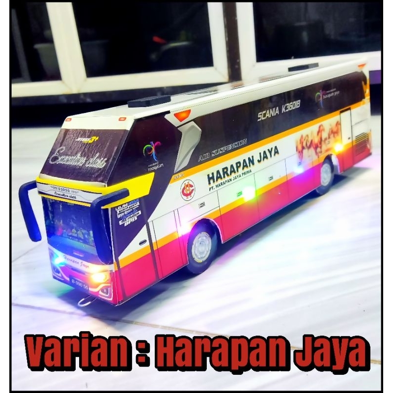 Mainan Miniatur Bus Telolet Basuri Harapan Jaya