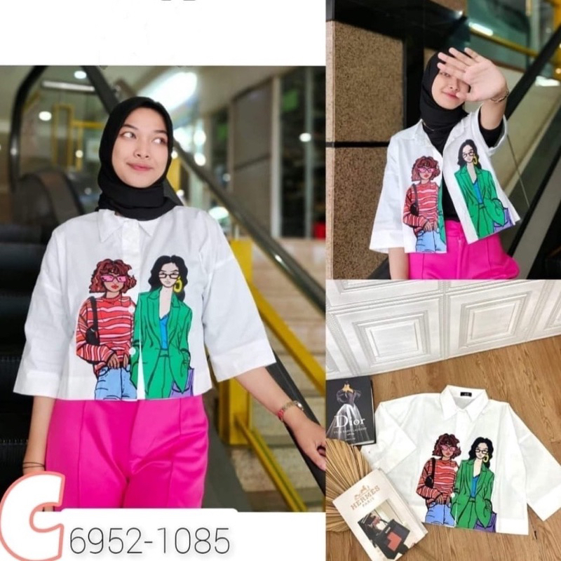 Kemeja Bestie Crop Top