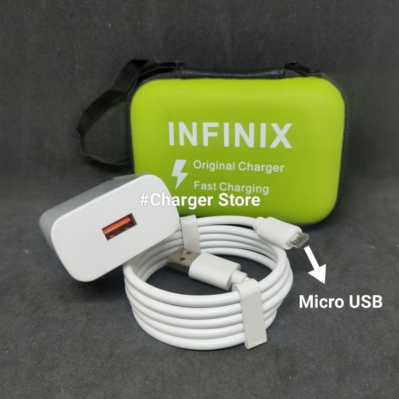 Charger Infinix Fast Charging Micro USB - Type C Original 33W + Dompet Tas Charger