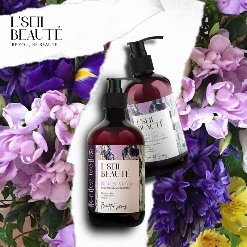 Lseii Beaute Paket isi 2 Body Wash dan Body Serum Lseii Beaute