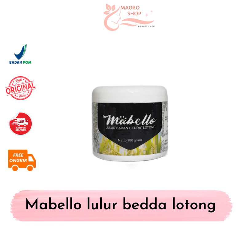 MABELLO bedda lotong original 99% alami bpom & halal / lulur hitam /bedda lotong / lulur pemutih kul