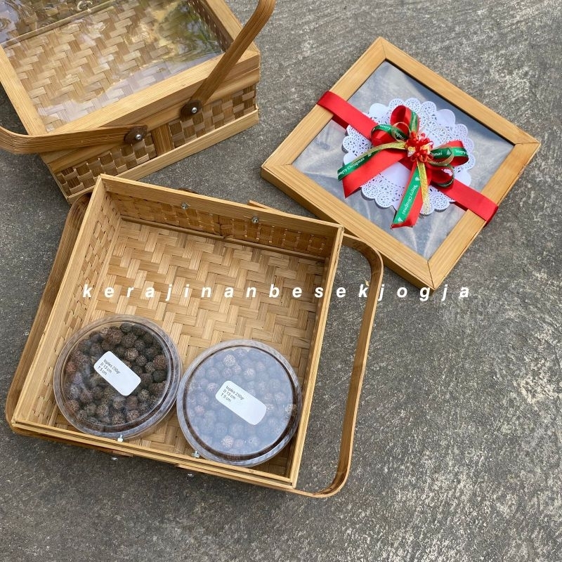 

SERIES NATAL | PARSEL KOTAK TUTUP MIKA PITA | hantaran makanan hampers bingkisan rantang bambu kotak bambu