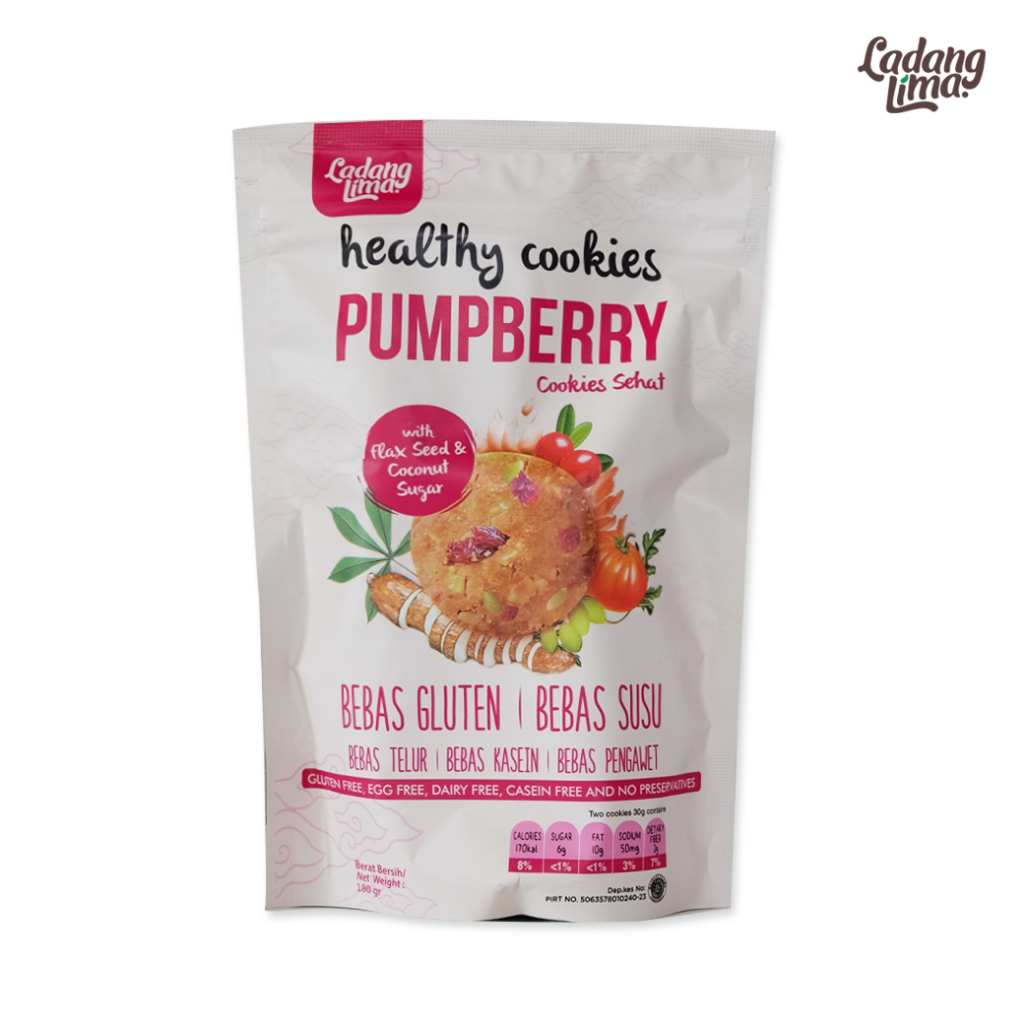 Ladang Lima Pumpberry Cookies Gluten Free 180gr Biskuit Sehat Kaya Serat