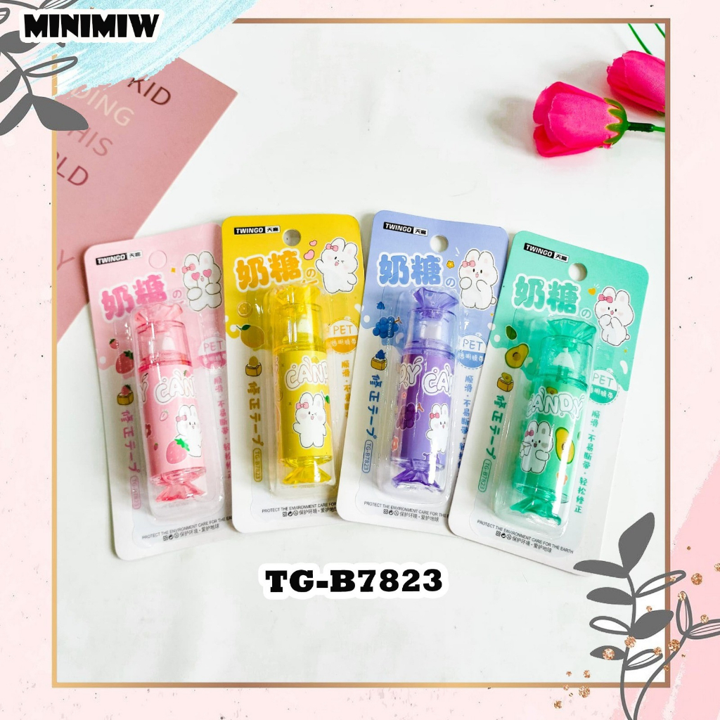 &quot;CORRECTION TAPE ROLL PERMEN TIPE-X TWINGO DODOL TG-B7823 MINUMAN BERSODA PENGHAPUS PULPEN WARNA WARNI PASTEL  ALAT TULIS UNIK&quot;