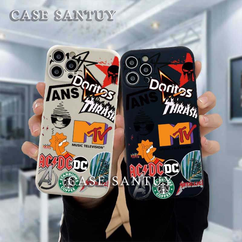 Soft Case REALME C30 C30S C31 C33 C35 C55 Graffiiti Brand Doritos Square Edge Phone Case Cover Casing