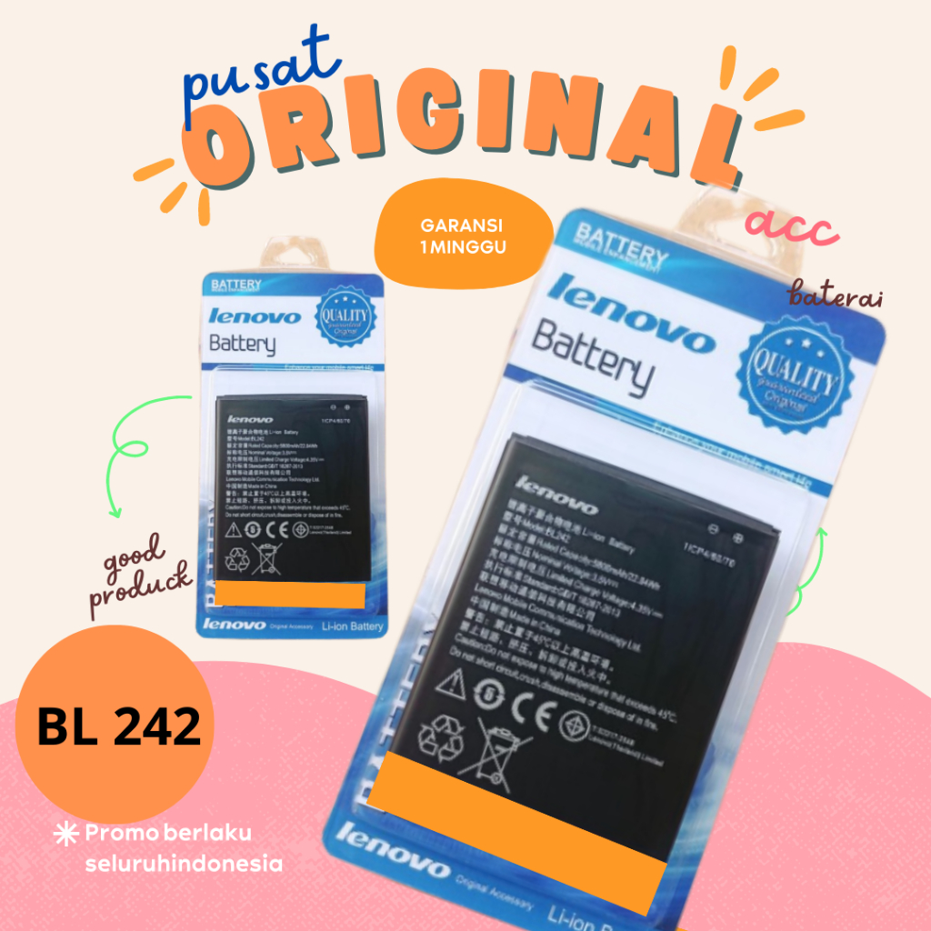 BATRE BATRE / LENOVO A6000 / A6010 / A6000 + / BL 242 / BATRE BATRE