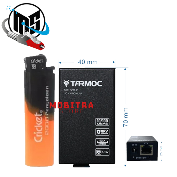 Tarmoc TMC-1SC1E-P | 1 FO 1 LAN 10/100Mbps POE IN 5-24V HTB 3100 A+B ( HTB Mini )