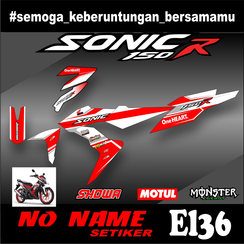 Decal tema Mandalika Racing buat motor Sonic 150 R full body (el36) striping sonic 150 R mandalika