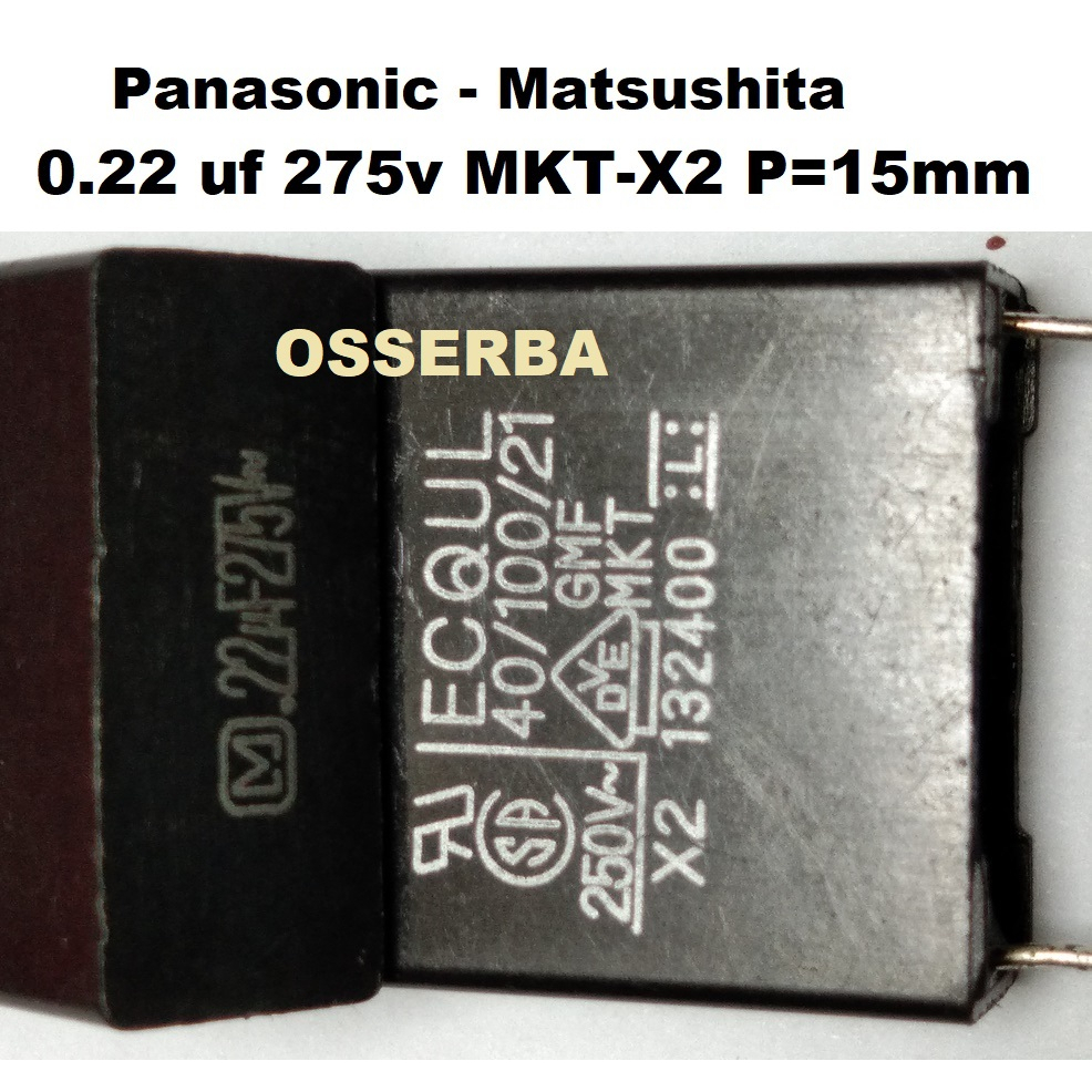 0.22 uf 250 275 300 v MKT-X2 224 220n Panasonic High End Capacitor