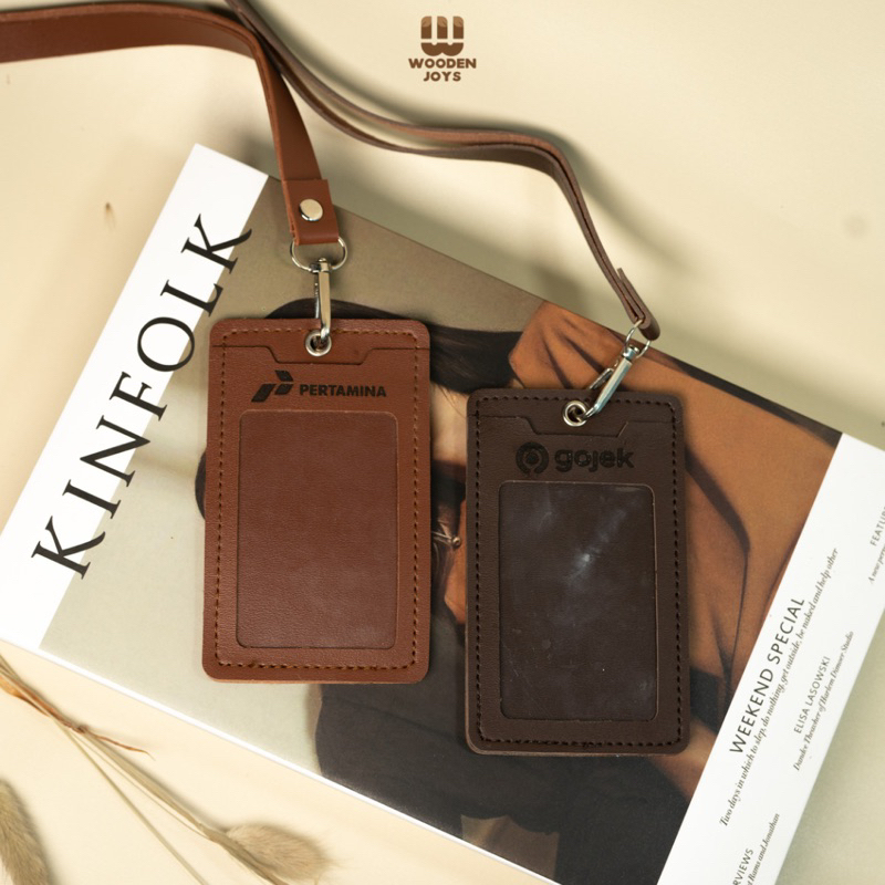 

[FREE GRAFIR] Lanyard Vegan Leather | Custom | Hampers Kayu | Souvenir Kayu Custom