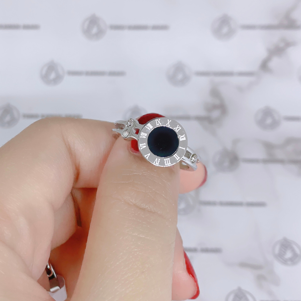 Cincin Titanium Cincin Wanita Motif Permata Bulat *106