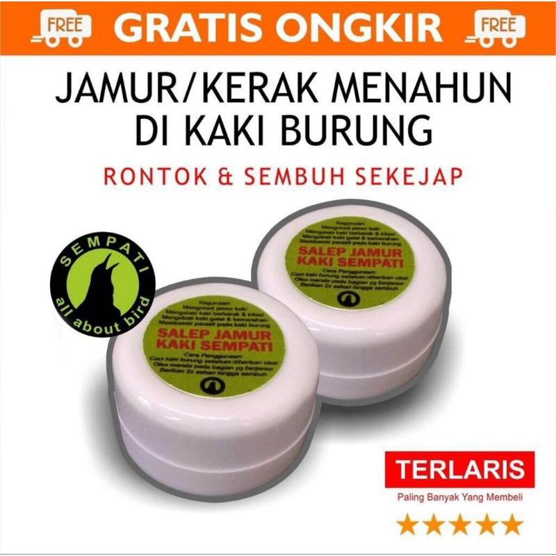 SALEP ANTI JAMUR KAKI SEMPATI OBAT BURUNG SAKIT KAKI JAMURAN IRITASI BENGKAK UNTUK KENARI MURAI KACE