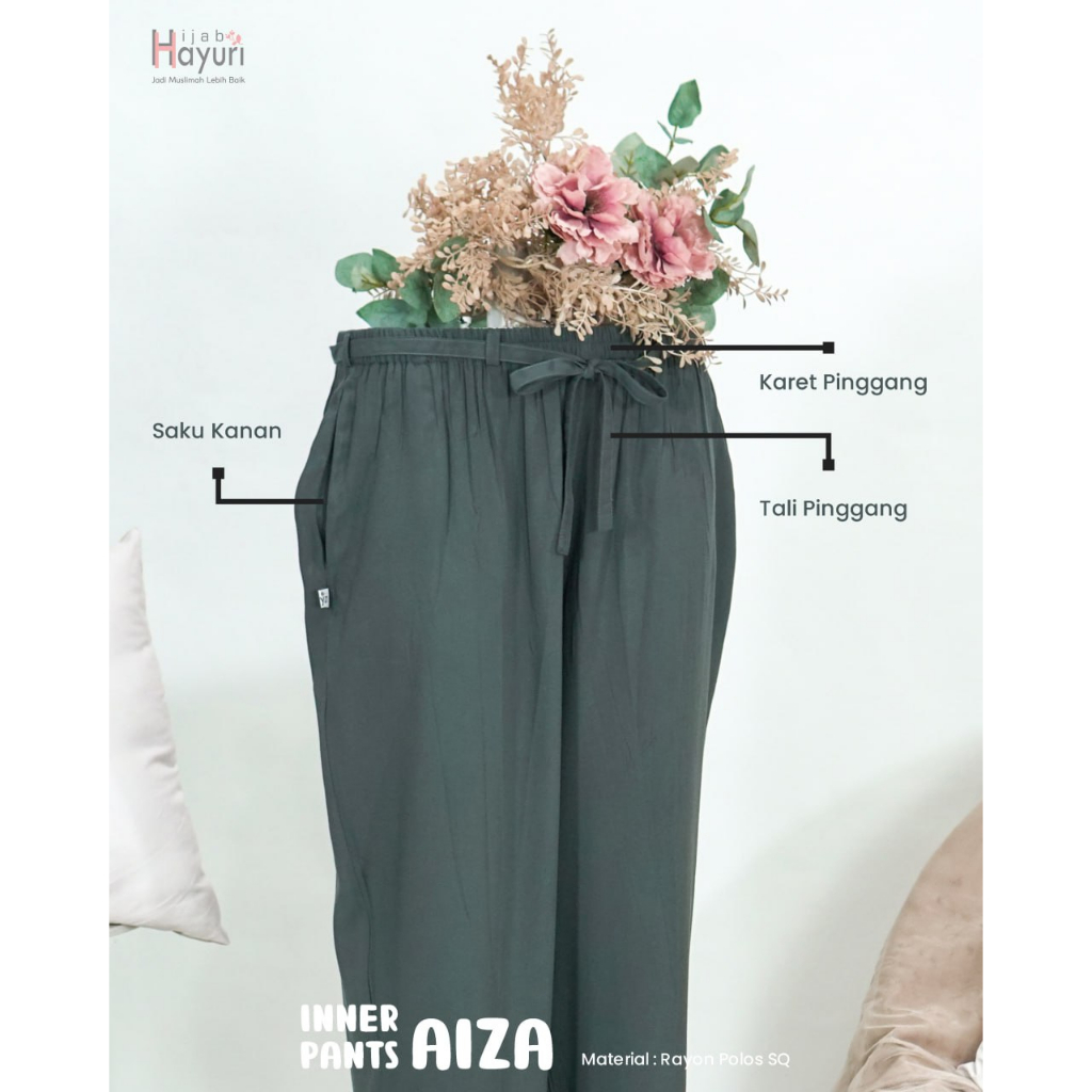 Inner Pants Aiza Dari Hijab Hayuri - Celamis Jumbo Celana Dalaman Gamis All Size Fit To XXL Bahan Rayon Polos SQ