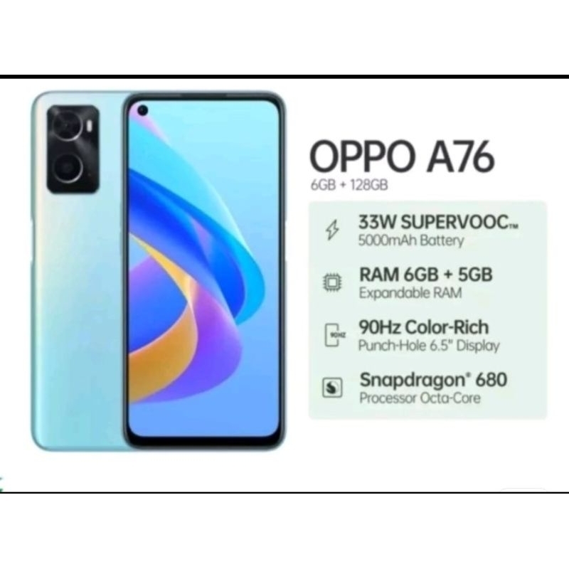 Oppo A76 Ram 6 GB Resmi