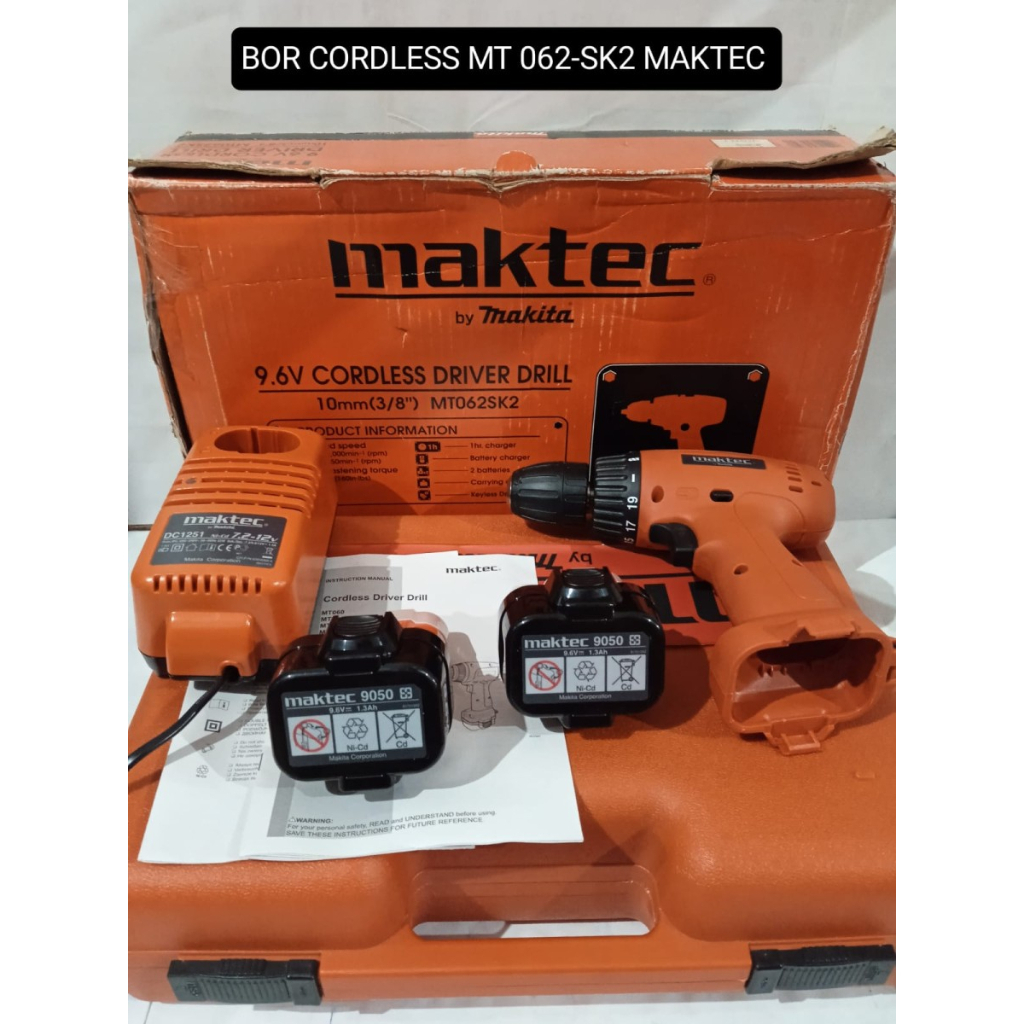 OBRAL Cordless Driver Drill Bor Cordless Baterai MT062SK2 MAKTEC