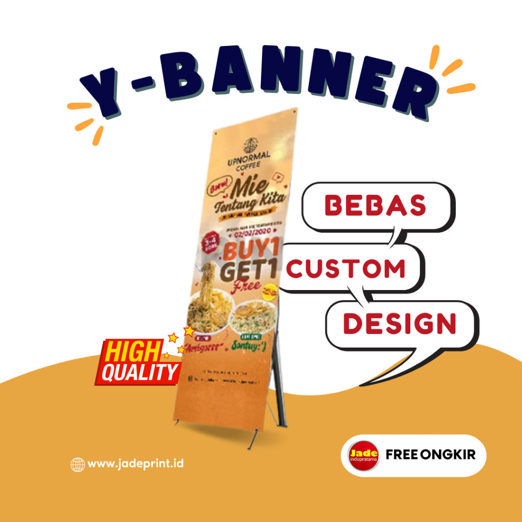[JADE] Cetak Y Banner 80 x 180 cm Banner Standing Custom Banner Kustom Banner Albatros Banner Flexy 