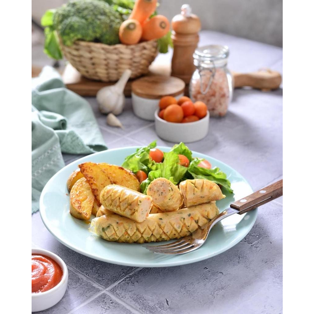 

SOSIS AYAM SAYUR/ NON MSG / NON PENGAWET/NO EGG/ GLUTEN FREE