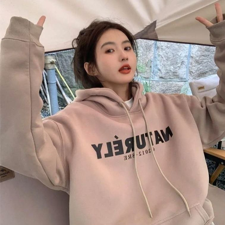 NATURELY HOODIE OVERSIZE ATASAN WANITA SWEATER KOREAN STYLE