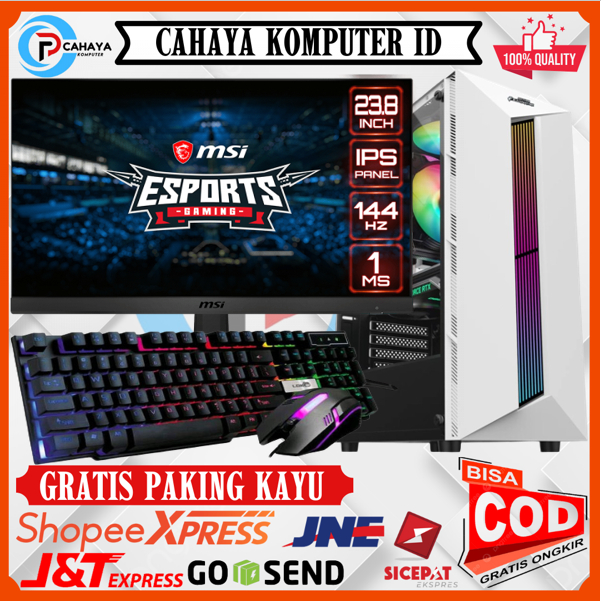 PC Editing Fulset Siap Pakai Intel I7 Ram 16GB SSD 512Gb VGA 1650 4GB LED MSI 144Hz Siap Pakai