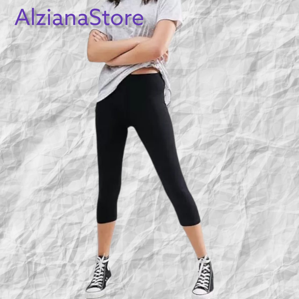 Legging 7/8 Bahan Licin / Celana Legging Polos 7/8 / Celana Legging Crop High Rise