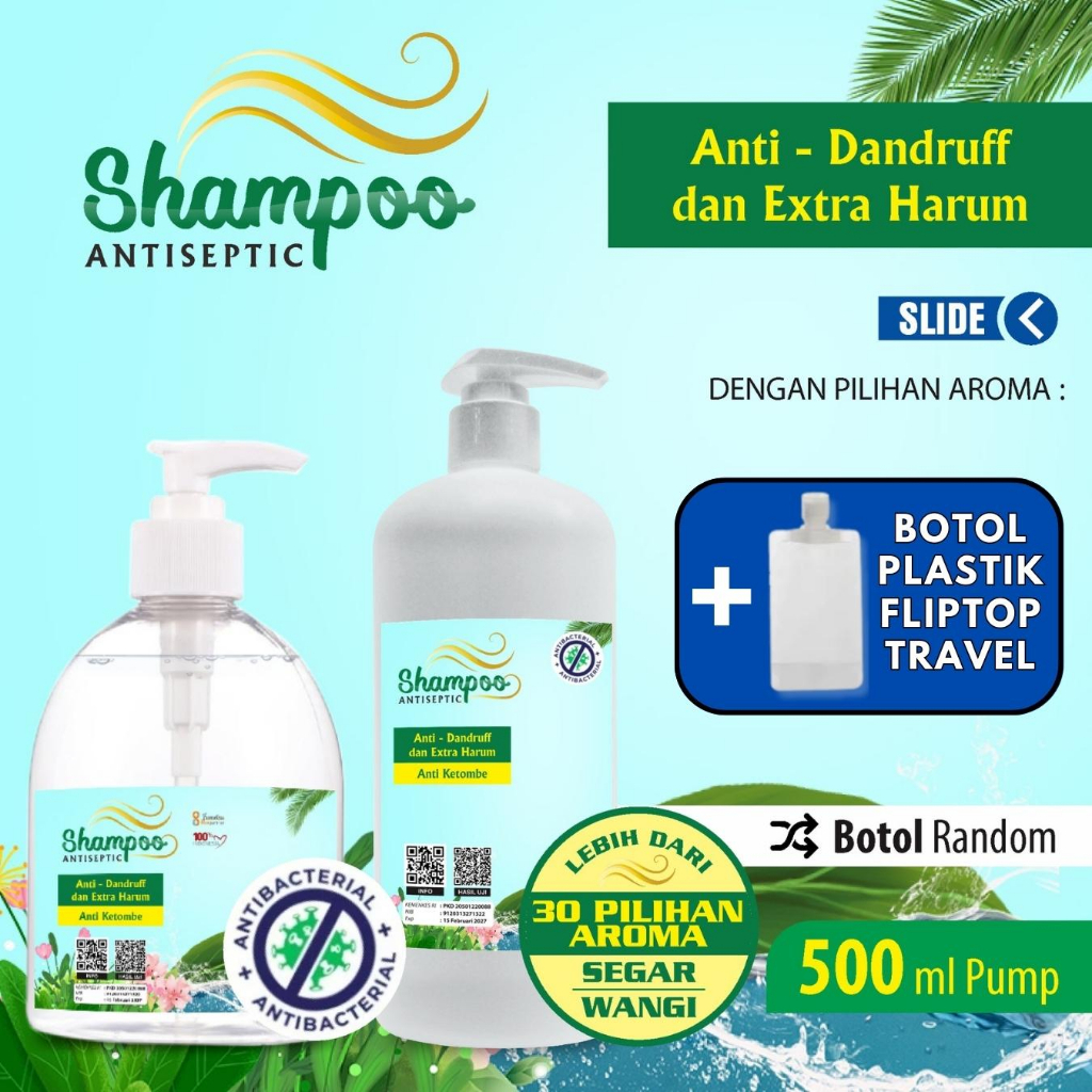 Shampoo Anti Dandruff Extra Harum Original Aroma Wangi Segar Kemasan 500ml pump