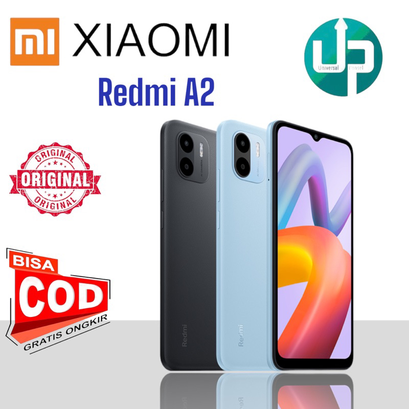 Xiaomi Official Redmi A2 (3GB/32GB) RAM expandable hingga 5GB 8MP AI Dual Kamera Layar HD+ 6,52&quot; BARU GARANSI RESMI