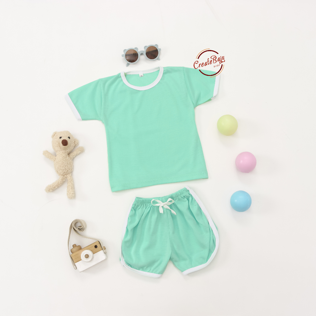 SETELAN ANAK POLOS WARNA TOSCA CHUPA CUPS SETELAN ANAK POLOS UNISEX LENGAN PENDEK TERMURAH