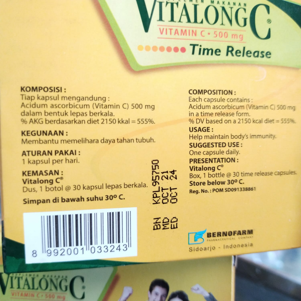 VITALONG C VITALONGC VITALONG-C BOTOL @30 TABLET