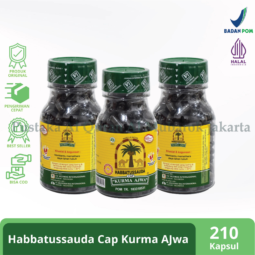 Habatussauda Kapsul Habbatussauda Kurma Ajwa 210 Kapsul Habbats Serbuk Jintan Hitam Murni Habatusaud
