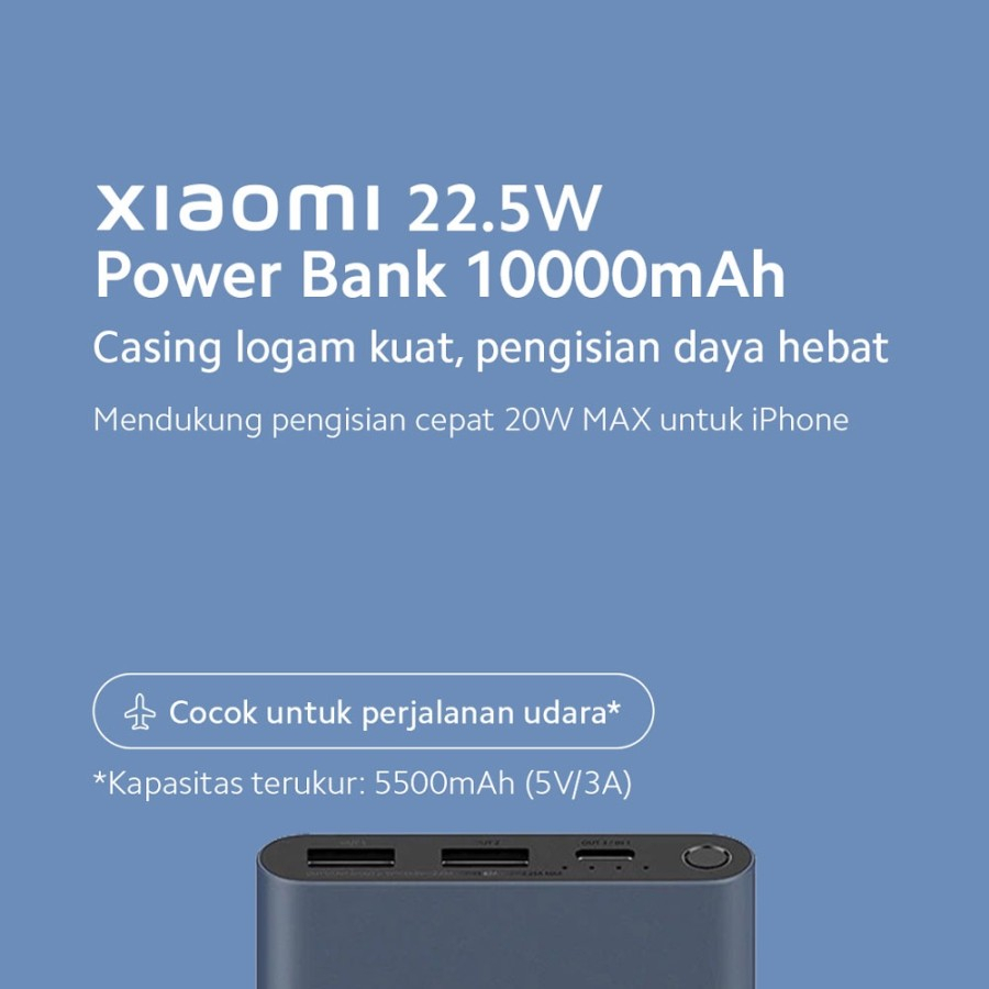 Mi Power Bank 10000mAh 22.5W Fast Charge - Garansi Resmi