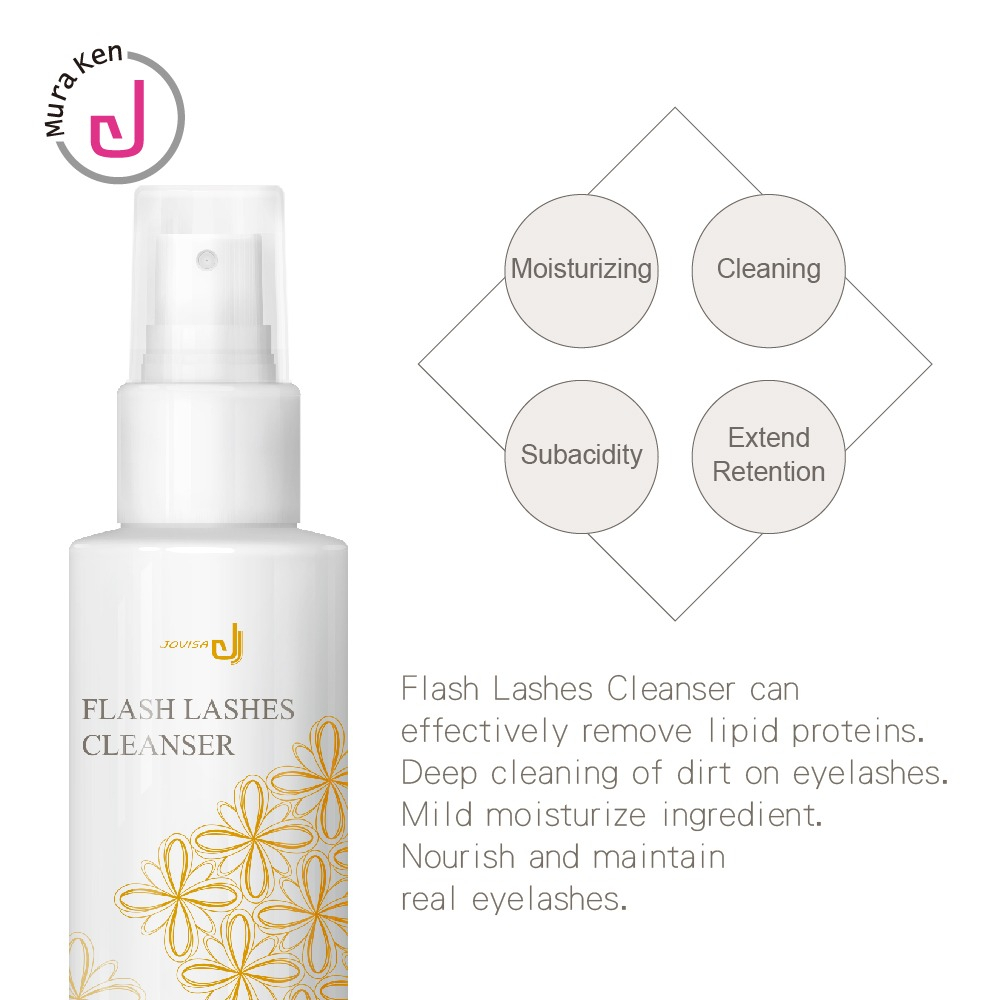 JOVISA FLASH LASHES CLEANSER PROTEIN REMOVER 100ml CLEANSER EYELASH EXTENSION PEMBERSIH BULUMATA EYELASH PENGUAT EYELASH EXTENSION