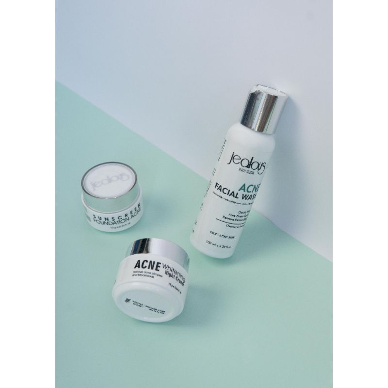 Jealous Acne Whitening Foundation Day cream Paket Hemat