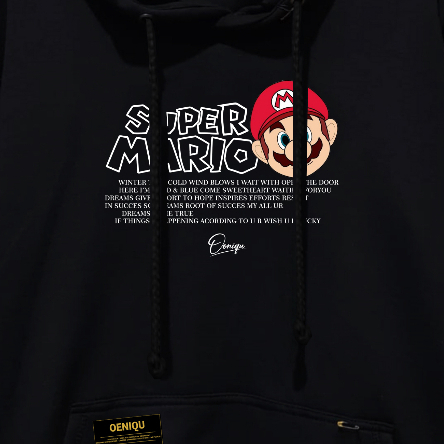 HOODIE PRIA DAN WANITA ORIGINAL OENIQU MOTIF MARIO