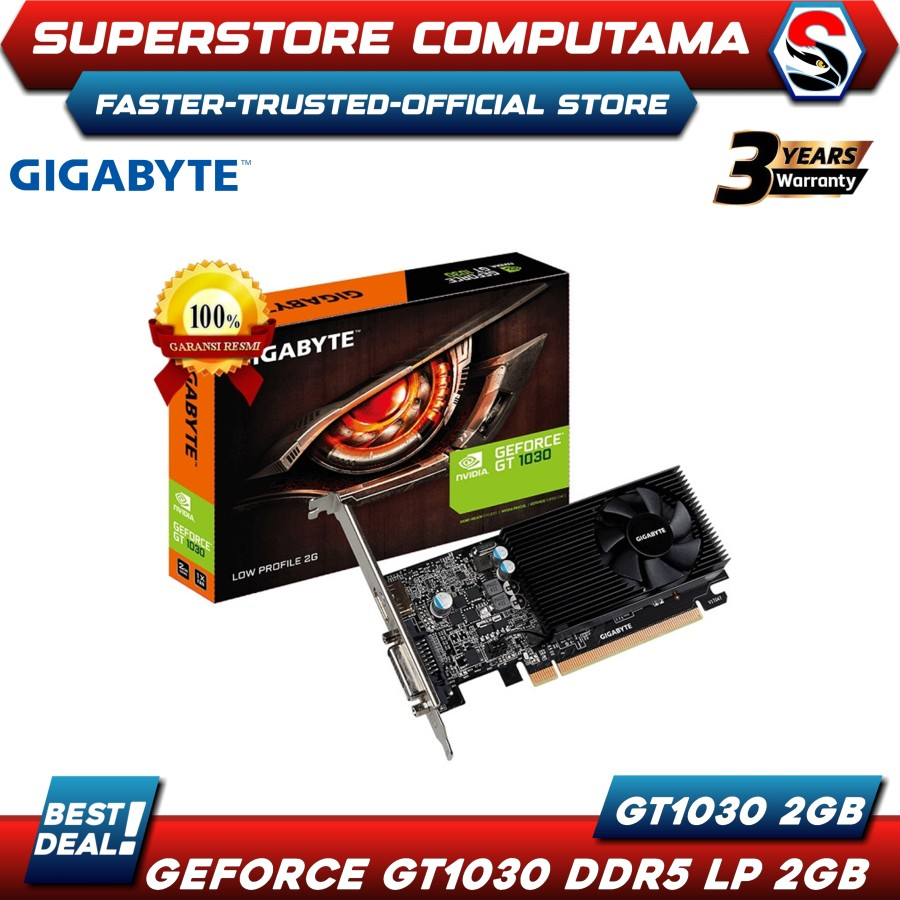 VGA Gigabyte GT 1030 2GB DDR5 LP-Gigabyte Geforce GT1030 DDR5 2GB
