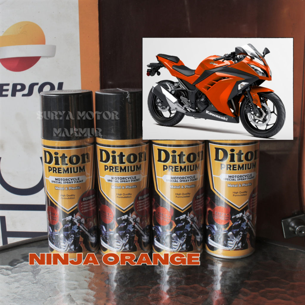 Pilok/Pilox Diton Premium K9519 Ninja Orange Cat Semprot Warna Orange Ninja